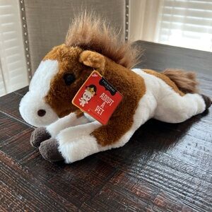 FAO Schwarz “ Adopt A Pet “ Brown & White Horse Pony Plush Stuffed Animal FLAW